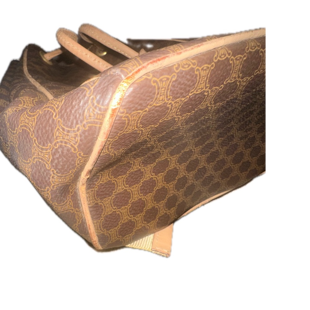 Celine Brown Patterned Backpack With Gold Accent - image 5
